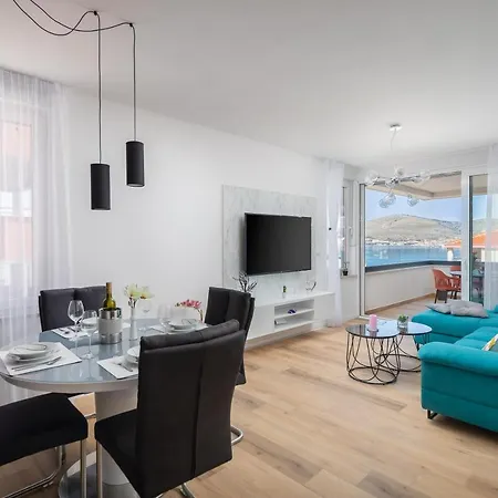 Alegria In Okrug With Heated Pool, Sea View, Jacuzzi, Wifi Trogir